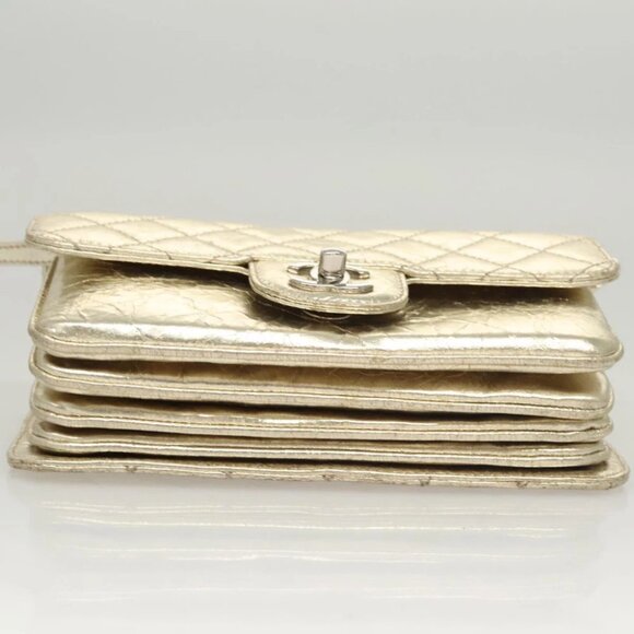 CHANEL Matelasse Chain Shoulder Bag Leather Gold Tone CC Auth 118280V - Picture 6 of 14